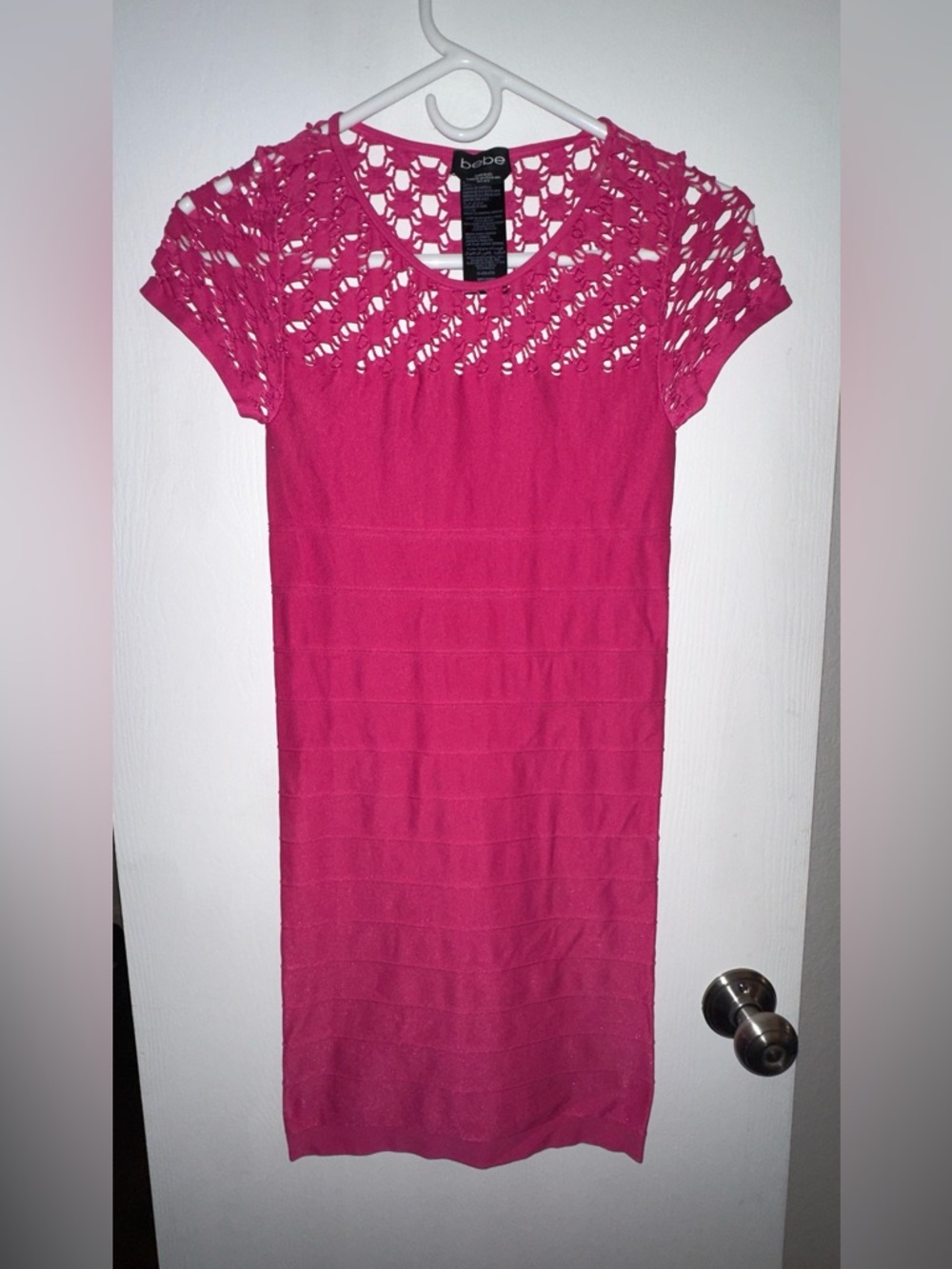 Bebe Pink Bodycon Dress - M/L